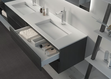 BOX LINE - Double wall-mounted wooden vanity unit by MOMA Design - view 3